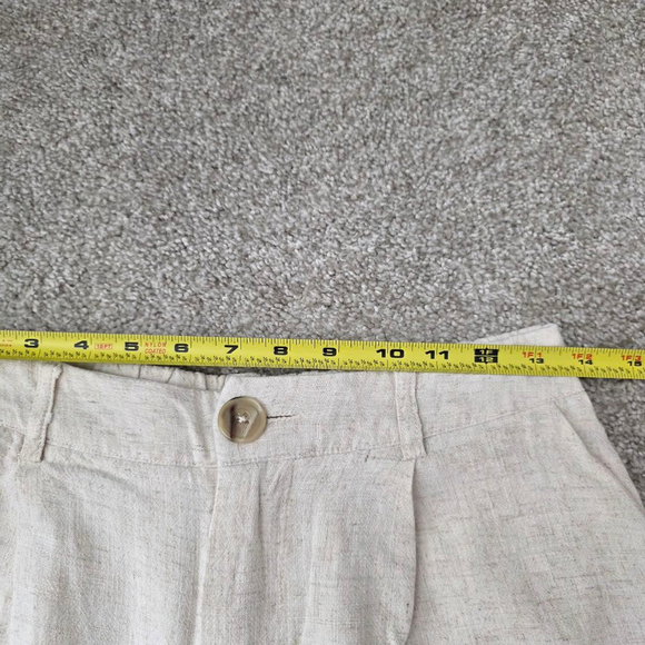 Women's Blenca Beige Linen Blend Shorts Size L Fit size S - Picture 2 of 5